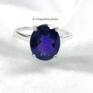 AMETHYST SOLITAIRE RING 925 Sterling silver , February birthstone , Wedding gift , Natural Amethyst , Women Ring , Beautiful Gift For Her