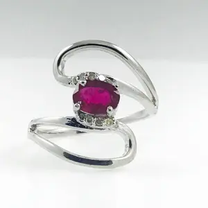 RUBY DIAMOND RING , ruby anniversary ring,handmade rings , red ruby rings, July birthstone, precious stone ring