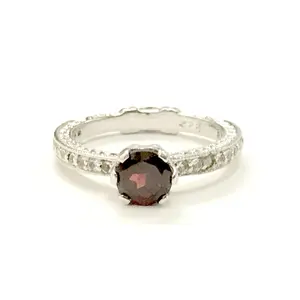 RED GARNET RING , January birthstone , Red Garnet oval ring Deep brownish red, Engagement ring