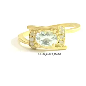 AQUAMARINE DIAMOND RINGS , sterling silver aquamarine ring ,March birthstone , engagement ring , gold aquamarine ring,natural aquamarine