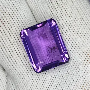 20.60 Carat 100% Natural Unheated Untreated Top Color Purple Amethyst Rectangle Shape Cut Loose Gemstone 17x14x10 MM For Making of Jewelry,