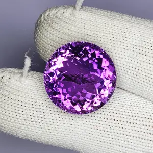 24.60 Carat 100% Natural Unheated Untreated Top Color Purple Amethyst Round Shape Cut Loose Gemstone 19x19x12 MM For Making of Jewelry,