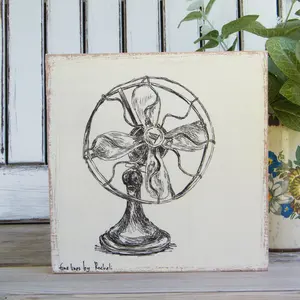 Bedroom Wall Decor, Rustic Wood Sign, Vintage Style Print, Antique Ventilator, Country Home Decor, Farmhouse Decor