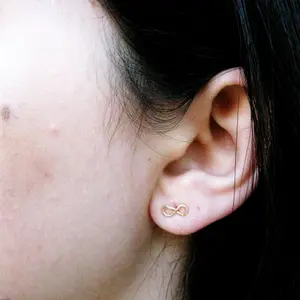 Infinity Stud Earrings, Tiny Gold Filled Stud Earrings, Kids Earrings, Gold Post Earrings, Small Gold Stud Earring,