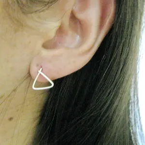 Silver Tiny Triangles Stud Earrings, Triangles Stud Earrings, Sterling silver or Gold filled, by Sara Gal