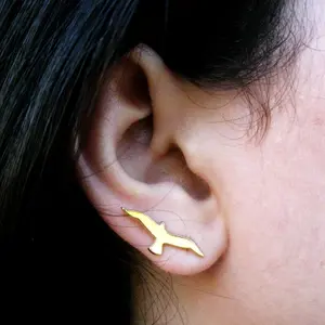 Dove Earrings, Bird Earrings, StudEearrings, Gold Plated Earrings,