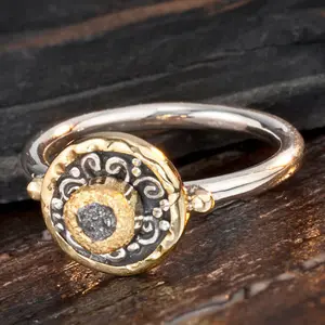 Custom diamond Ring/ Rough Diamond Ring/ Raw Diamond/ Natural Diamond/ Romantic Engagement/22k Gold/ Wedding