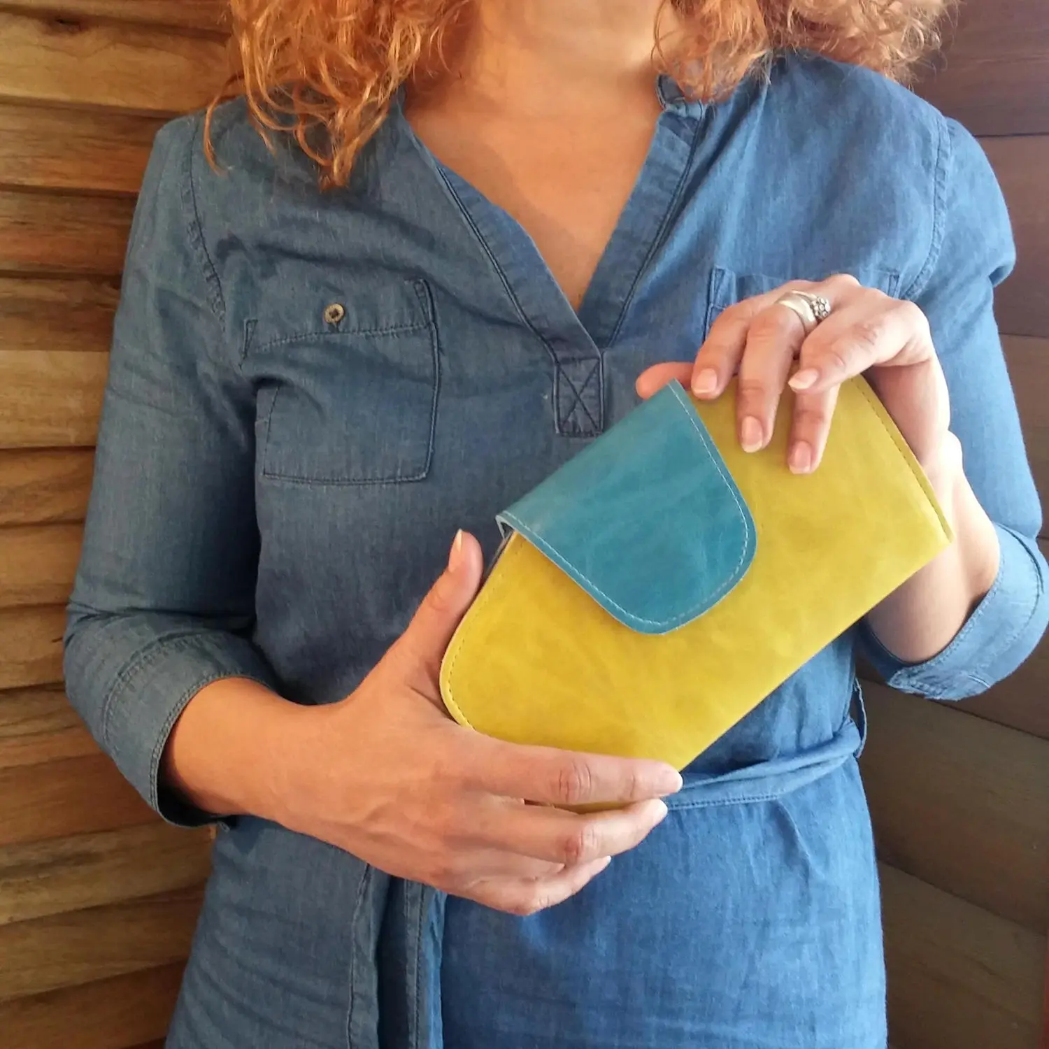 Yellow Leather Wallet Women's, Leather yellow Wallet, Womens Leather