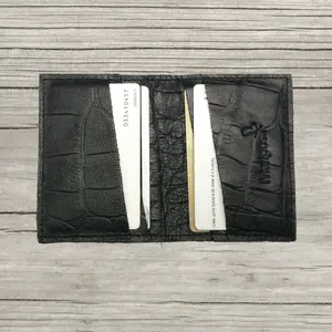 Leather men's wallet, crocodile black Leather Wallet ,Slim card Wallet, simple wallet, groomsmen gifts, minimal wallet, Gift