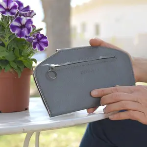 Gray Vegan Wallet, vegan wallet women, non leather wallet, vegan wristlet, coin wallet, a wallet insert, small change, Eco Friendly