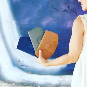 Vegan wallet, gray wallet, women's non leather wallet, vegan purse, eco friendly wallet, 16 credit card slots, change pocket zipper