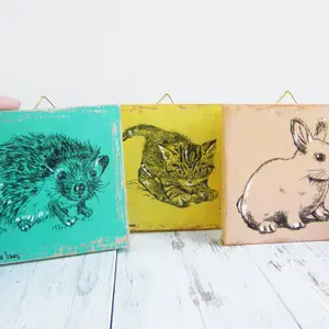Baby animal prints, Nursery animal  print, Nursery decor, Set of 3 prints, Nursery wall art, Animal wall decor,  Bunny print
