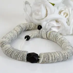 Book necklace with bolder bead