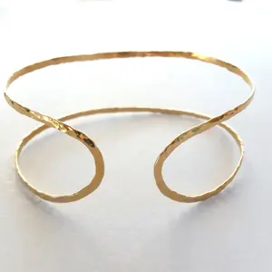 Unique Cuff Bracelet - Hammered Gold Bracelet - Boho Bangle Bracelet - Statement Cuff - Dual Bar Bangle - wrap bangle - Adjustable Bangle