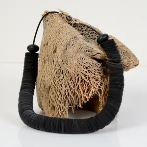 Black necklace, paper necklace,  Necklace with a unique touch, Jewelry with wood beads, Anniversary gift, Special day gift