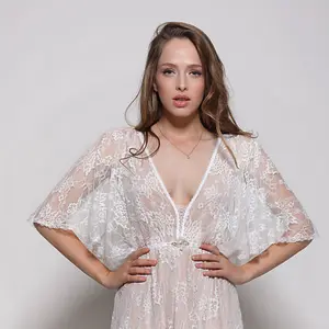 Bohemian lace wedding dress, wedding lace dress, low back wedding dress, low back wedding dress