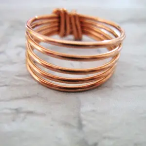 Copper Chunky wrapped wire ring, Ring for Women, Spiral Stacking Rings, Handmade Jewelry, Dainty ring, Gift for Mom,
