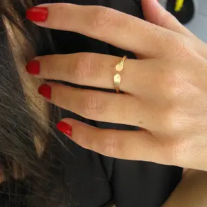 14K Gold Filled or Sterling Silver 925 Ring, Simple Cuff Ring, Hammered Minimalist Ring, Band Ring, Adjustable Ring,