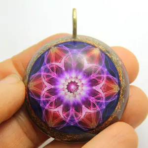 magic flower Mandala/ Orgone Pendant/ Orgone Necklace/Orgone Jewelry/harmonizing jewelry/Mandala orgone energy pendant/EMF protection