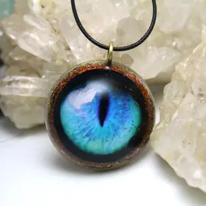 free shipping/blue orgone necklace/Cat eye pendant/Orgone healing/Orgone Necklace/Orgone Jewelry/Healing jewelry/Emf protection/cat jewelry