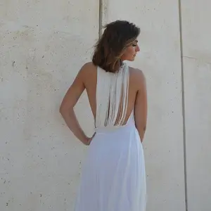 Alternative wedding dress, open back dress, low back wedding dress, fringe back wedding dress, boho wedding dress, unique wedding dress