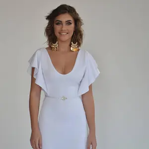 Simple wedding dress,low back, unconventional wedding dress, show stopper wedding dress, unique wedding dress, flower jewelry belt