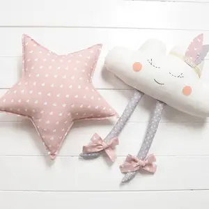 Happy pink star & cloud  Nursery / Kids Rooms Pillow / wall decor