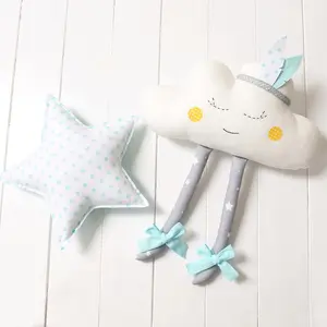 Happy blue star & cloud  Nursery / Kids Rooms Pillow / wall decor