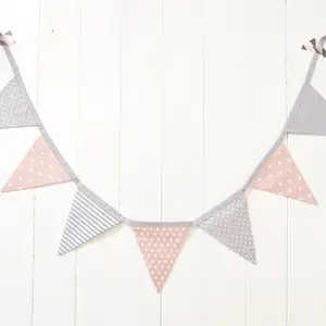 Seven flags Cotton Fabric Bunting Birthday Party Decoration