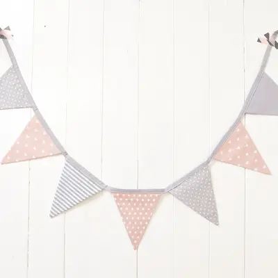 Seven flags Cotton Fabric Bunting Birthday Party Decoration