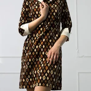60s retro style long sleeves above the knee dress