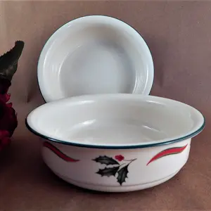 Bowl Lenox Country Holly 6.25"  Soup Salad Serving Chinastone Christmas Dish Vintage 1990s Winter Holiday Tableware