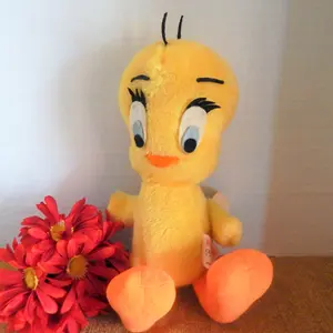 Tweety Bird Stuffed Plush Animal 14" Yellow Looney Tunes Cartoon Toy Vintage 1971 Mighty Star Collectible Warner Brothers