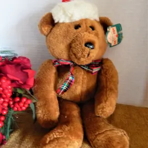 Christmas Bear Vintage 1984 Hallmark 17' Beau Bear Sewn Toy Collectible Stuffed Animal