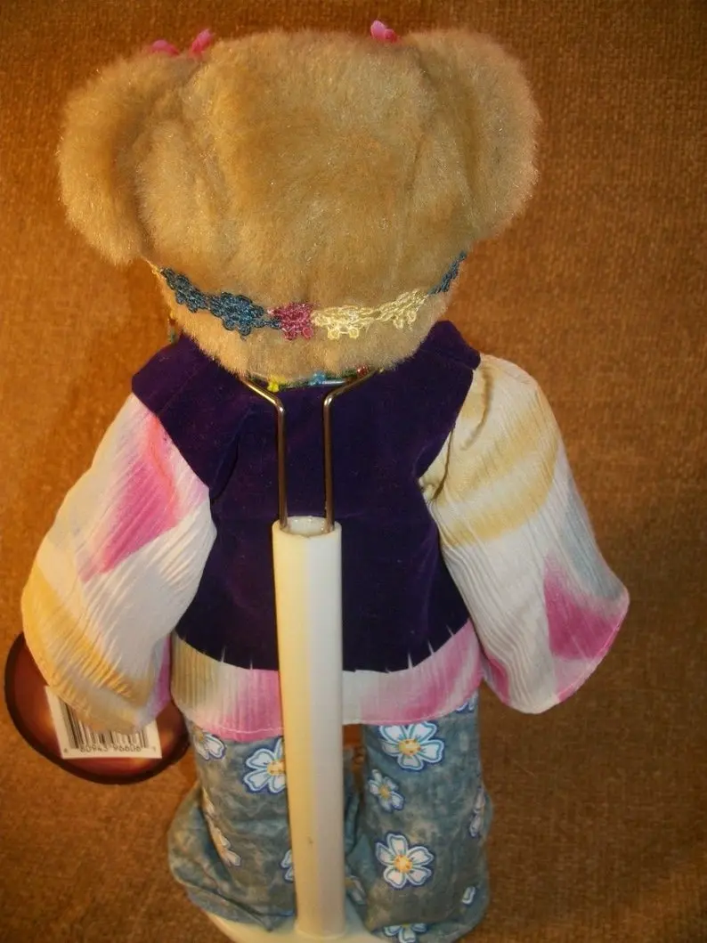 Bear Plush Stuffed Animal 1960s Summer of Love Hippie Flower Child