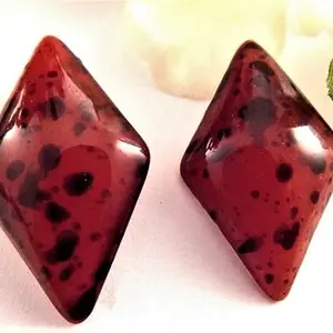 Earrings Brown and Black Acrylic Diamond Drop Down Geometric Vintage 1970s Costume Jewelry Fashion Earrings for Pierced Ears