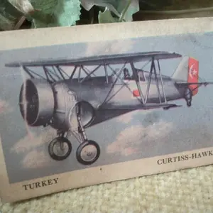 Advertising Card WWII 1940s Curtiss Hawk III Wright Engine Plane Tydol Flying Gasoline Veedol Motor Oil Collectible Historic Paper