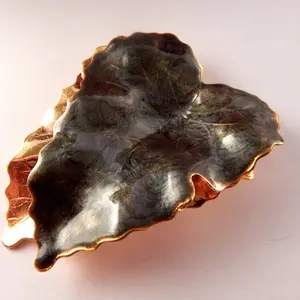 Fall Leaves Brooch Green Enamel Gold Metal Ivy Leaf Vintage 1980s Fashion Jewelry Bar Pin