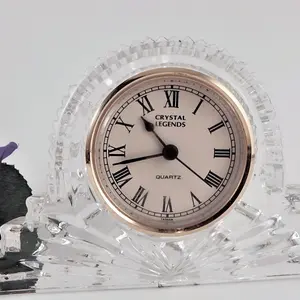 Godinger Clock Crystal Legends Lead Crystal  Art Deco Vintage 1980s Timepiece