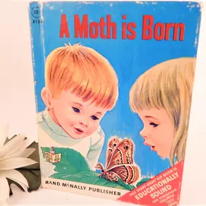 A Moth is Born Picture Storybook Vintage 1967 Rand McNally Childrens Start Right Elf Book Hardcover Collectible