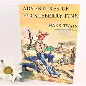 Book by Mark Twain Adventures of Huckleberry Finn Vintage 1964 Hardback Illustrated Novel Classic American Literature
