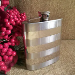 Stainless Steel Hip Flask Five Ounce Hinged Screw Top Demijohn Portable Barware Travel Accessory