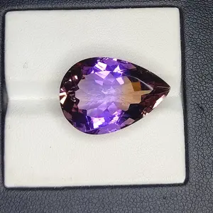 15.80 Carat 100% Natural Untreated 22x14x10 MM Ametrine Pear Shape Loose Gemstone Double Ametrine, Bi Color Ametrine, Ametrine pandat