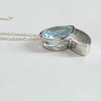 BLUE TOPAZ PEAR pendant Necklace ,Sterling Silver,December Birthstone,Lovely Gift for her . BLUE TOPAZ PEAR pendant Necklace ,Sterling Silver,December Birthstone,Lovely Gift for her .