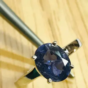 IOLITE SOLITAIRE RING ,Oval gemstone ,September Birthstone ,Best Valentine day gift  , Promise Ring , Unisex ring