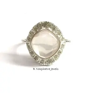 ROSE QUARTZ DIAMOND Ring ,Handmade 925 sterling silver Ring ,Pink Gemstone , Perfect Gift For Her ,Anniversary Gift , Pink Quartz Gemstone