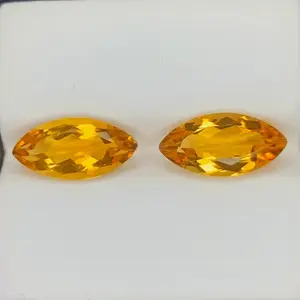 100% Natural Citrine, Merchant Stone of Wealth, marquise Shape pair, Loose gemstone, 05 Carat 14x7x5 MM, Unheated And Untreated for earing