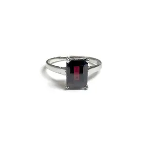 GARNET RING ,January Birthstone Ring, Mozambique Red Garnet Ring ,Genuine Garnet Solitaire Promise Ring