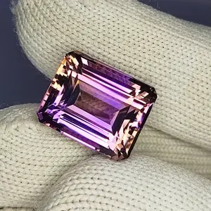 17.15 Carat 100% Natural Untreated 16x13x11 MM Ametrine Octagon Shape Loose Gemstone Double Ametrine, Bi Color Ametrine, Ametrine pandat