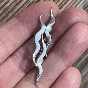 Touch—Petite Vintage Abstract-Modern Sensual Pin, 925 sterling silver , Vintage Brooch , Handmade Feminist jewelry, Gift for her .